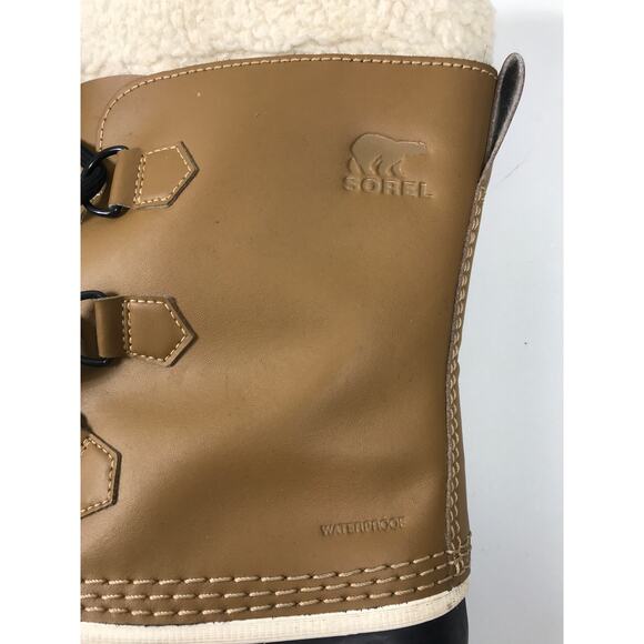 Sorel Men's Caribou Winter Snow Boots Waterproof Brown US 6 EU38 Faux Fur Lining - Picture 7 of 10